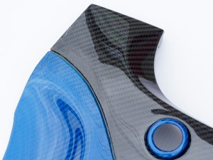 FIAT 500 Custom Dashboard - Carbon Fiber - Blue Candy